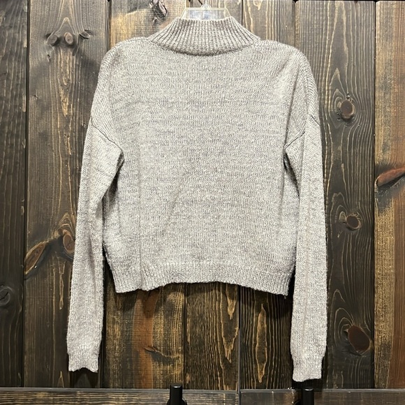 Cloud Chaser Embroidered Floral Sweater S Cropped Grey Mock Y2K 90s Girlhoodcore - Picture 5 of 9
